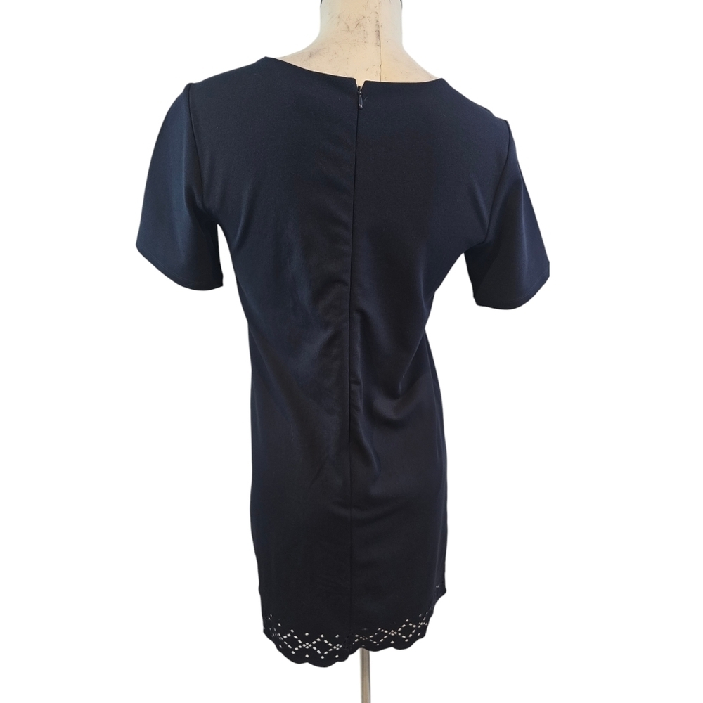 Ann Taylor Size 0 Short Sleeve Dress Eyelet Scalloped Hem - Picture 6 of 9